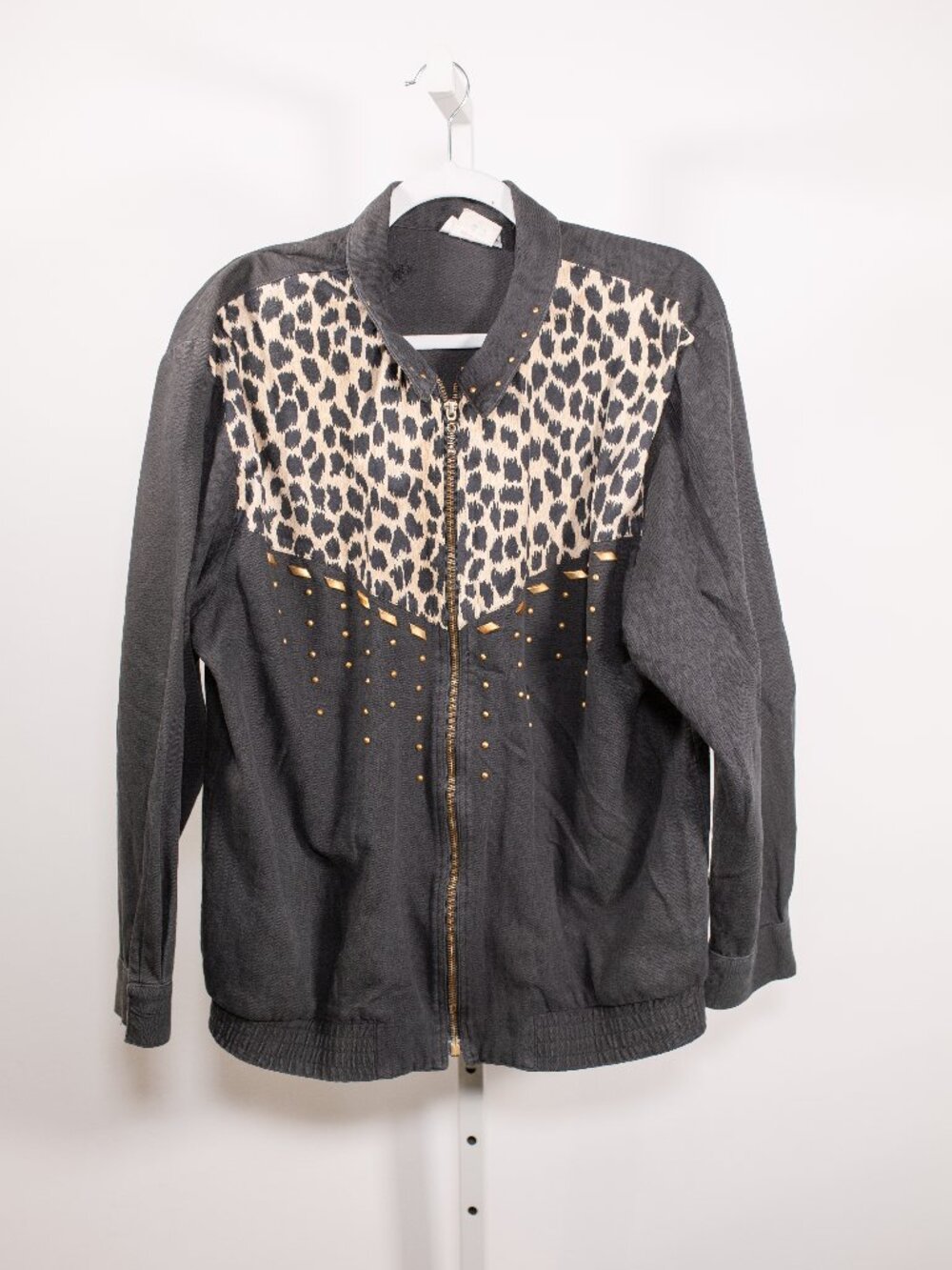 Saint Germain Vintage Leopard Studded Jacket-100% Cotton-M